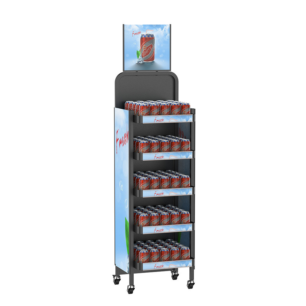 Metal Wheeled POP POS Display Kiosk Stand Pos Display Units For ...