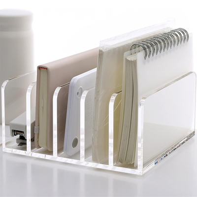3 Section Desk Mail Organizer 5 Section Clear Lightweight Acrylic File Holder