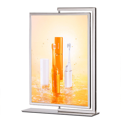 25CM A5 Metal Retail Display Racks 0.8KG Vertical Sign Holder Tabletop Signage