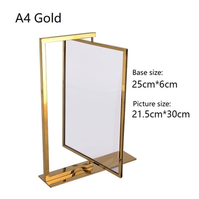SS Metal Retail Display Rotating A4 Poster Sign Holder Information Display Stand  25CM