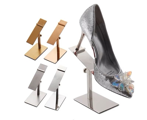 Countertop Metal Riser Stand Adjustable Retail Shoe Rack Stainless Steel