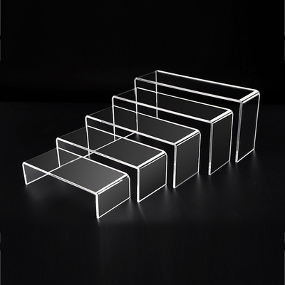 5pcs Acrylic Display Stands Pedestal U Shape Clear Acrylic Shelf Riser Showcase
