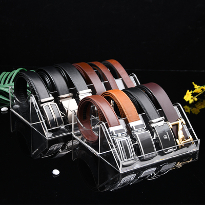 4 Divisions -12 Divisions Belt Display Rack Clear Belt Display Stand For Home Commercial
