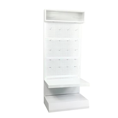 LED Light Shop Display Units Header Hanging Pegboard Metal Display Rack