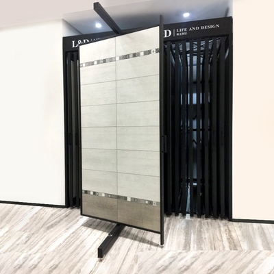 Pulling Out Rotating Tile Sample Display Rack Wooden Floor Floor Tile Display Rack