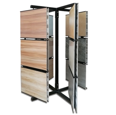 Metal Floor Tile Display Rack Freestanding Rotating Tile Display Holder Matt Black