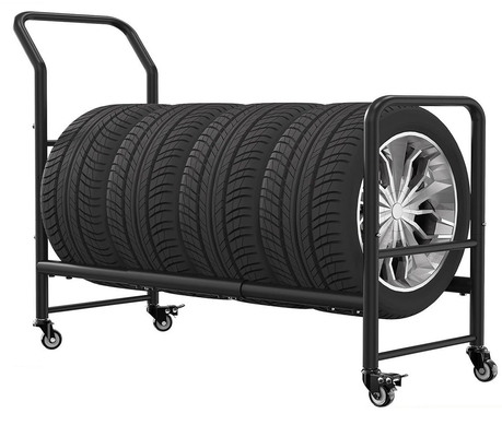 Heavy Duty Iron Display Stand 43.3 Inch  Transport Trailer Rolling  Car Tire Display Stand