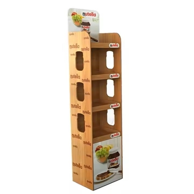 Nature Color Pet Food Display Stand Light Weight Essential Oil Display Rack Floor Standing
