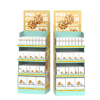 Retail Supermarket Snack Display Stand Glossy Custom Point Of Sale Displays