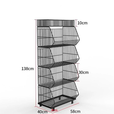 Étagère en fil d'acier haute résistance 1380mm 5 niveaux pour le stockage
