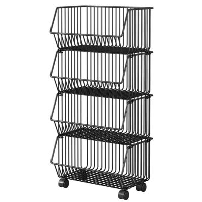 Étagère de rangement en fil métallique amovible de 80,5 cm - Présentoir de cuisine pour la vente au détail