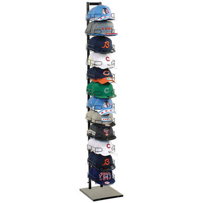 12-Shelves Hat Display Stand with Metal Base and Customizable Size for Sportswear Stores