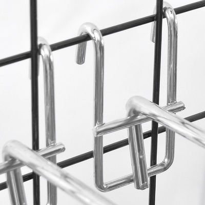 Customize Metal Wire Rack Customized Black Metal Wire Display Racks Hanging Hook Metal Grid ...