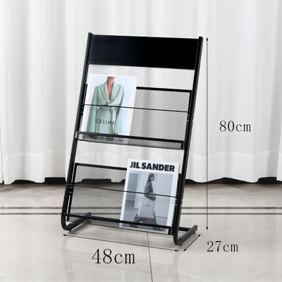 Powder Coated Metal Wire Display Racks Steel Brochure Display Stand ...