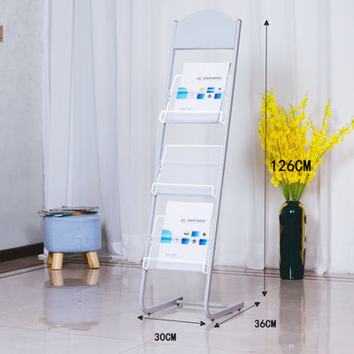 Powder Coated Metal Wire Display Racks Steel Brochure Display Stand ...