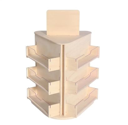 3 Tier Wooden Display Stands Rotating Countertop Display Stands For ...