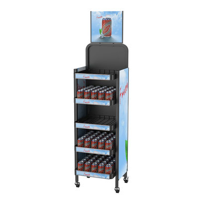 Pos Unit Storage Metal Wheeled POP POS Display Kiosk Stand Pos Display Units For ...